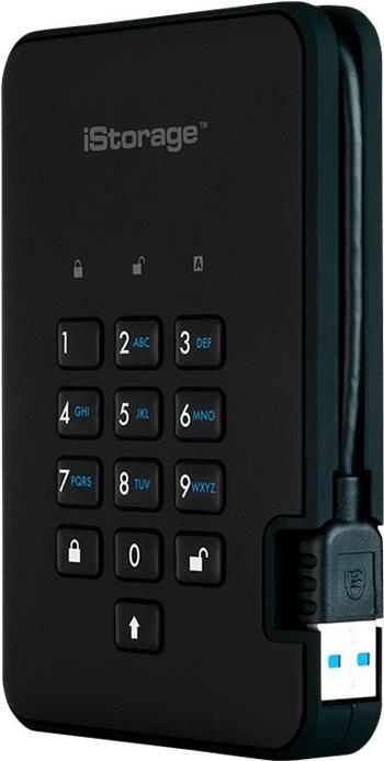 iStorage diskAshur² 4 TB 2,5" HDD USB 3.1 Gen 1 Phantomschwarz