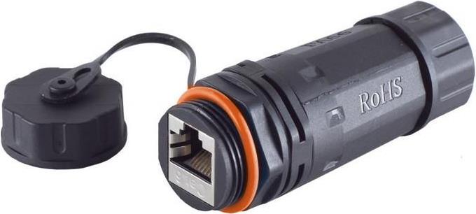 MicroConnect RJ45 coupler CAT 6a IP68 short Outdoor (KONCAT6A68)