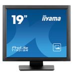 iiyama ProLite T1931SR-B1S, 48,3cm (19''), schwarz Touchmonitor (Seitenverhältnis: 5:4), 48,3 cm (19''), resistiv, 1280x1024 Pixel, VESA Mount (100x100 mm), Reaktionszeit: 14ms, Helligkeit 250cd, Blickwinkel 178/178°(H/V), Kontrast: 1000:1, Anschluß: Audio, VGA, Display-Port, HDMI, Farbe: schwarz (T1931SR-B1S)