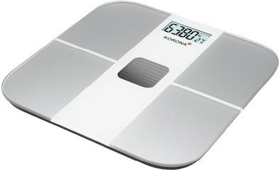 Korona Alina Digitale Personenwaage Wägebereich (max.)=180 kg Silber, Weiß Mit Solarzellen (73165)