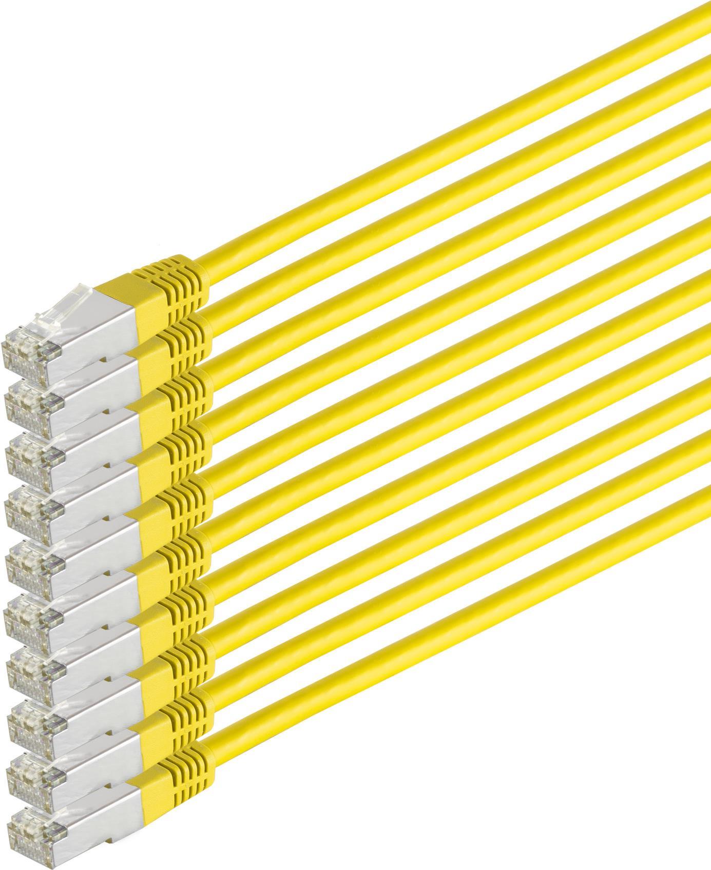 S-CONN maximum connectivity Netzwerkkabel-Patchkabel, cat 6, S/FTP, PIMF, Halogenfrei, VE10, gelb, 0