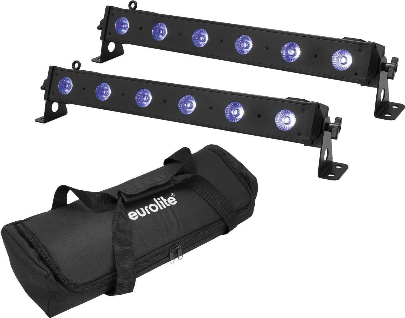 EUROLITE Set 2x LED BAR-6 QCL RGB+UV Leiste + Soft-Bag (20000660)