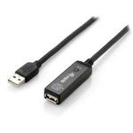 equip USB 2.0 Aktives Verlängerungskabel 10 m, schwarz Stecker - USB-A Kupplung, aktives Verlängerungskabel (133310)