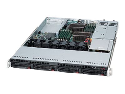 Supermicro SC815 TQC-R706WB2 1U Rack E-ATX 4x 3.5" Hot-Swap SATA/SAS Schwarz