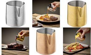 APS Ausgießer FLOW, 150 ml, silber 18/8 Edelstahl, Vintage-Look, spülmaschinengeeignet, - 1 Stück (10305)