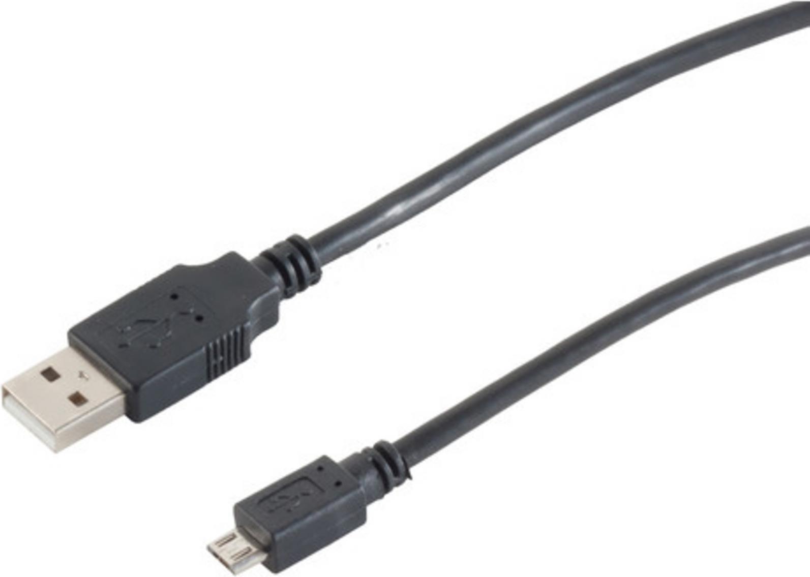 S-CONN 77183-HQ 3m USB A Micro-USB B Männlich Männlich Schwarz USB Kabel (77183-HQ)
