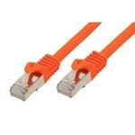 RJ45 Patchkabel mitCat.7 Rohkabel und Rastnasenschutz (RNS®), S/FTP, PiMF, halogenfrei, 600MHz, OFC, orange, 0,5m, Good Connections® (8070R-005O)