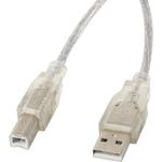 Lanberg CA-USBA-12CC-0018-TR USB Kabel 1,8 m 2.0 USB B Transparent (CA-USBA-12CC-0018-TR)