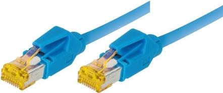 Patchkabel S/FTP, PiMF, Cat 6a, blau, 10,0 m Für 10 Gigabit/s, halogenfrei, mit Draka-Kabel und Hirosesteckern TM31 (bisherige Bezeichnung S/STP) (72210B)