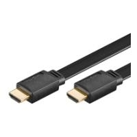 Wentronic Goobay High Speed HDMI™ Flachkabel mit Ethernet, Schwarz, 2 m - HDMI™ A-Stecker > HDMI™ A-Stecker (31927)