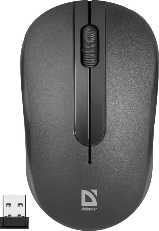 Defender HIT MM-495 Kabellose Maus RF Wireless Optisch 1600 DPI Beidhändig Schwarz