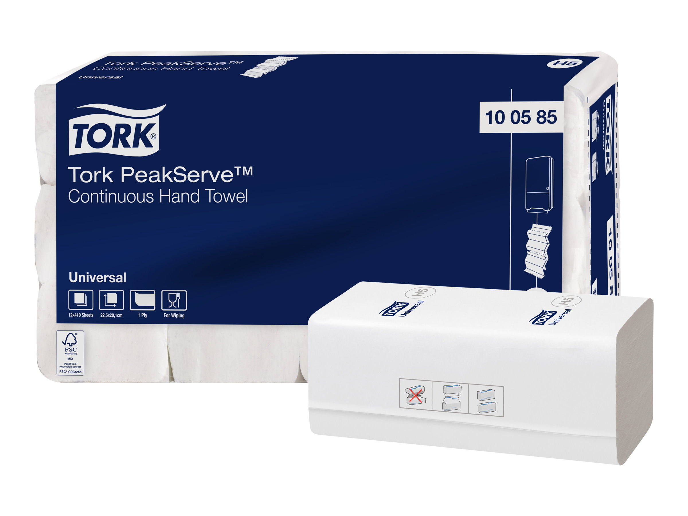 Tork Tork Universal PeakServe Continuous H5 Handtuch 410 Blätter Weiß