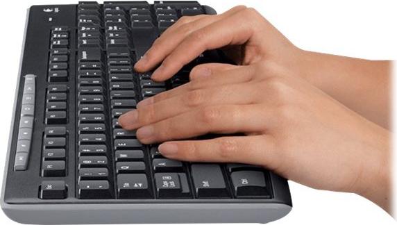 Logitech MK270 Wireless Combo Tastatur-und-Maus-Set 2.4 GHz Schwarz