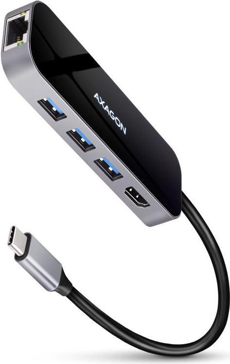 Axagon HMC-6GL Schnittstellen-Hub USB 3.2 Gen 1 (3.1 Gen 1) Type-C 5000 Mbit/s Schwarz - Grau (HMC-6GL)