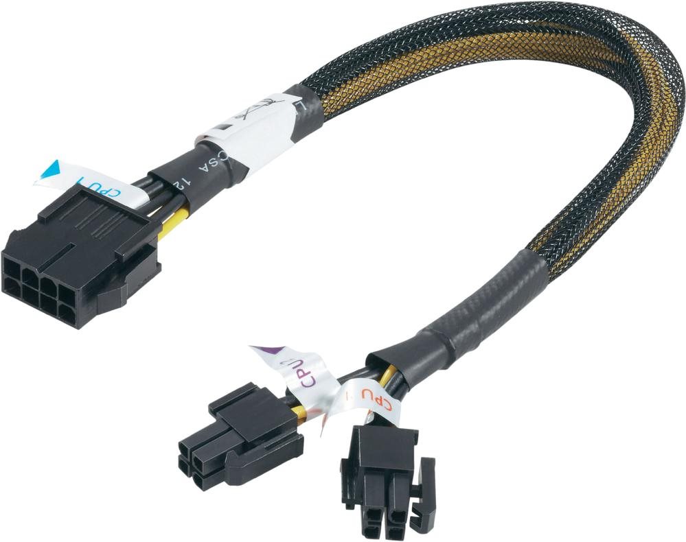 Akasa Strom Verlängerungskabel [1x PCIe-Stecker 8pol. - 2x PCIe-Stecker 4pol.] 0.30 m Gelb-Schwarz Akasa