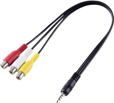 SpeaKa Professional AV Audio, Video Adapter [1x Klinkenstecker 3.5 mm - 3x Cinch-Buchse] Black (SP-8433716)
