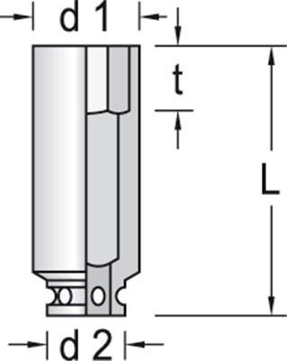 GEDORE Kraftschraubereinsatz 1/2" lang 6-kant 24 mm (6164430)