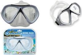 SCHILDKRÖT Erwachsenen-Tauchmaske "Tupai", schwarz/grau Zweiglas-Maske mit spezieller, offener Rahmenkonstruktion - 1 Stück (940043)