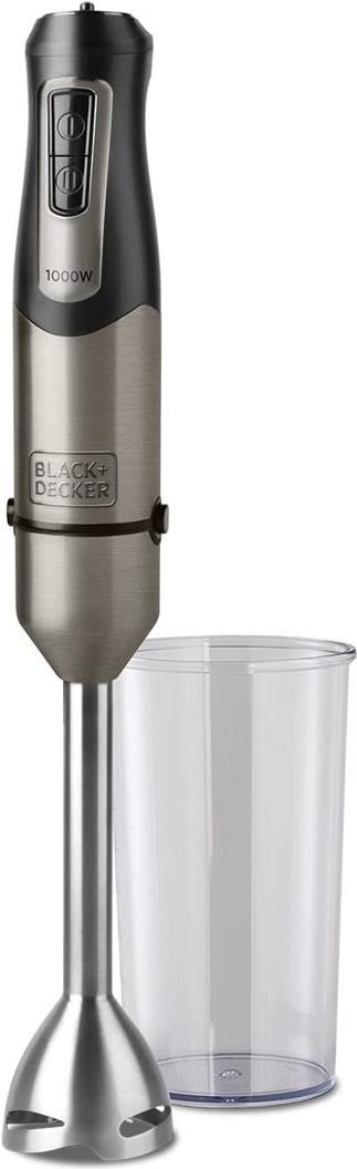 Black+Decker BXHB1000E Stabmixer, 1000, Nero, Acciaio (BXHB1000E)