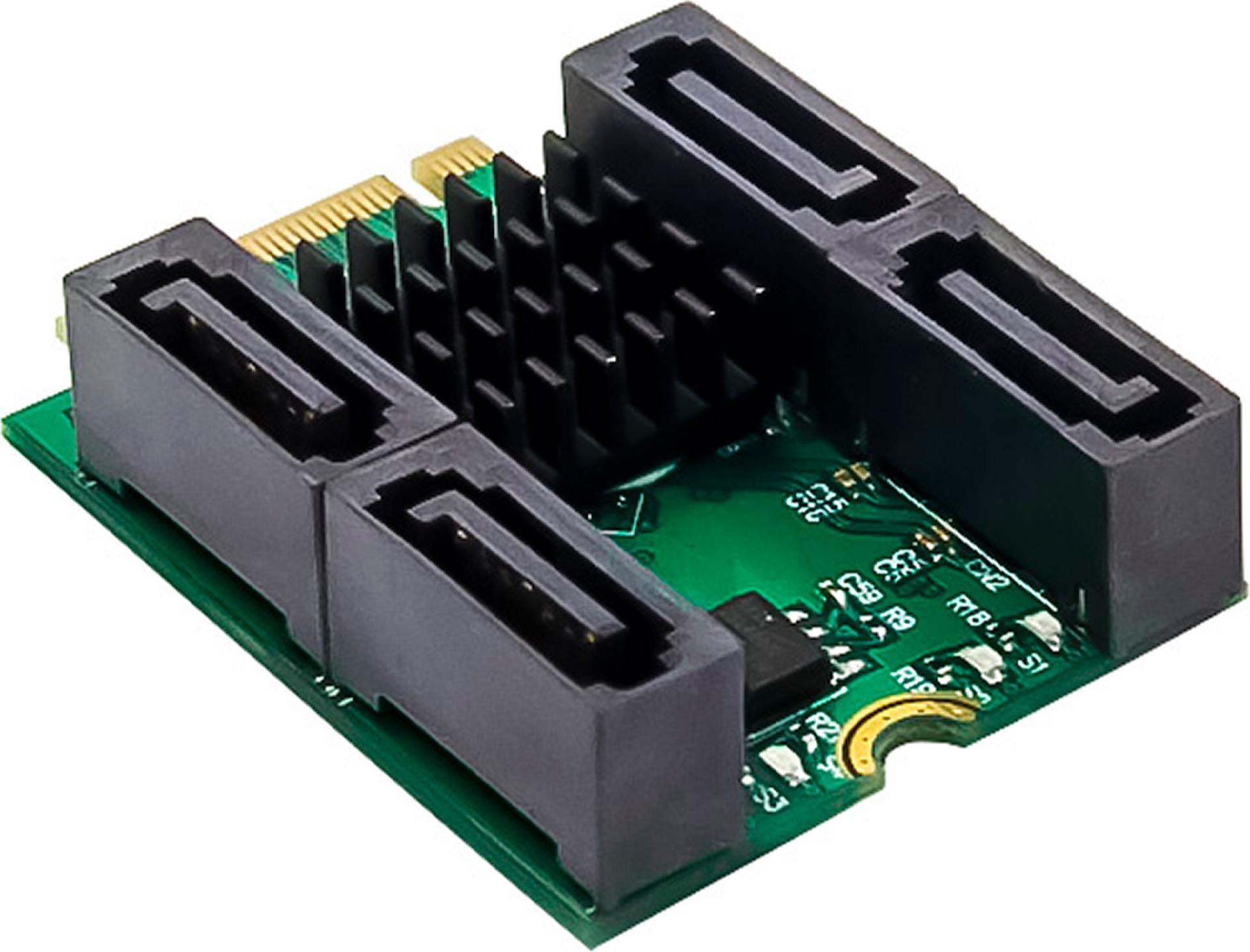 InLine M.2 Key B+M Schnittstellenkarte mit 4x SATA 6 Gb/s RAID HyperDuo