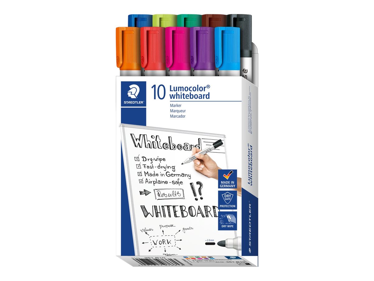 STAEDTLER Lumocolor 351 Whiteboard-Marker 2 mm farbsortiert (10 Stück)