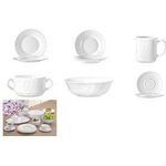 Esmeyer Arcoroc Kaffeetasse TRIANON, 0,22 l, weiß aus Hartglas, spülmaschinengeeignet - 6 Stück (441-020)