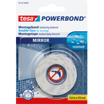 tesa Montageband für Spiegel, 19 mm x 1,5 m doppelseitiges Klebeband, extra stark, hohe Feuchtigkeits- (55732-00001-00)