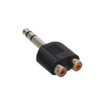 InLine® Audio Adapter, 6,3mm Klinke Stecker auf 2x Cinch Buchse, Stereo (99323)