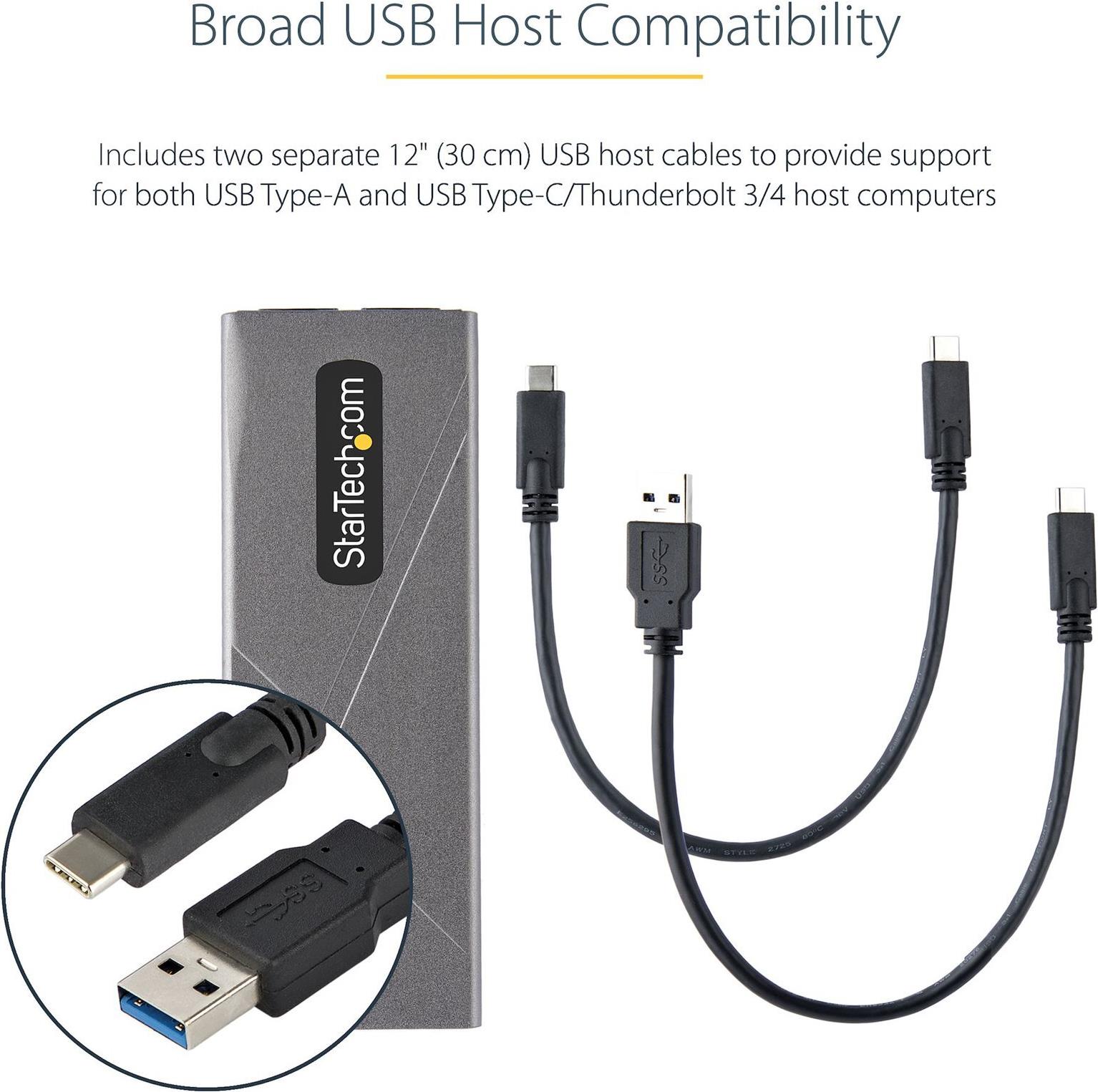 StarTech.com USB-C M.2 Externes Gehäuse für NVMe und SATA M.2 10Gbit/s Space-grau