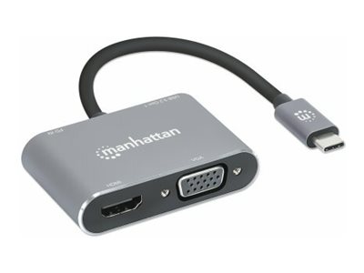 Manhattan 130691 USB-C Dockingstation HDMI VGA USB 3.2 Gen 1 Space Grey