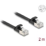 Delock RJ45 Flachband Patchkabel Stecker zu Cat.6A 2 m schwarz (81165)