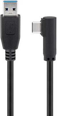 Goobay USB-C™ auf USB A 3.0 Kabel 90°, schwarz, 0.5 m - USB 3.0-Stecker (Typ A) > USB-C™-Stecker (66500)