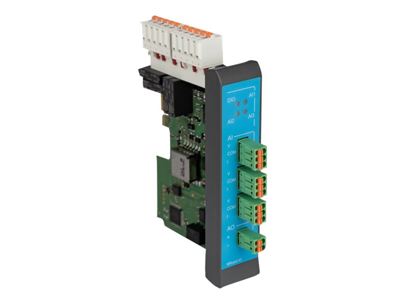 INSYS icom MRcard IO Multi-I/O Erweiterungsmodul 3x Analog-Eingang 1x Analog-Ausgang 4x Digital-Ein 4x Relais-Ausgang Blau, Grau