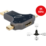 DeLOCK 7,60cm (3") 1 Monitor Adapter with USB-C / DisplayPort / mini DisplayPort in to HDMI out with 4K 60 Hz (64060)