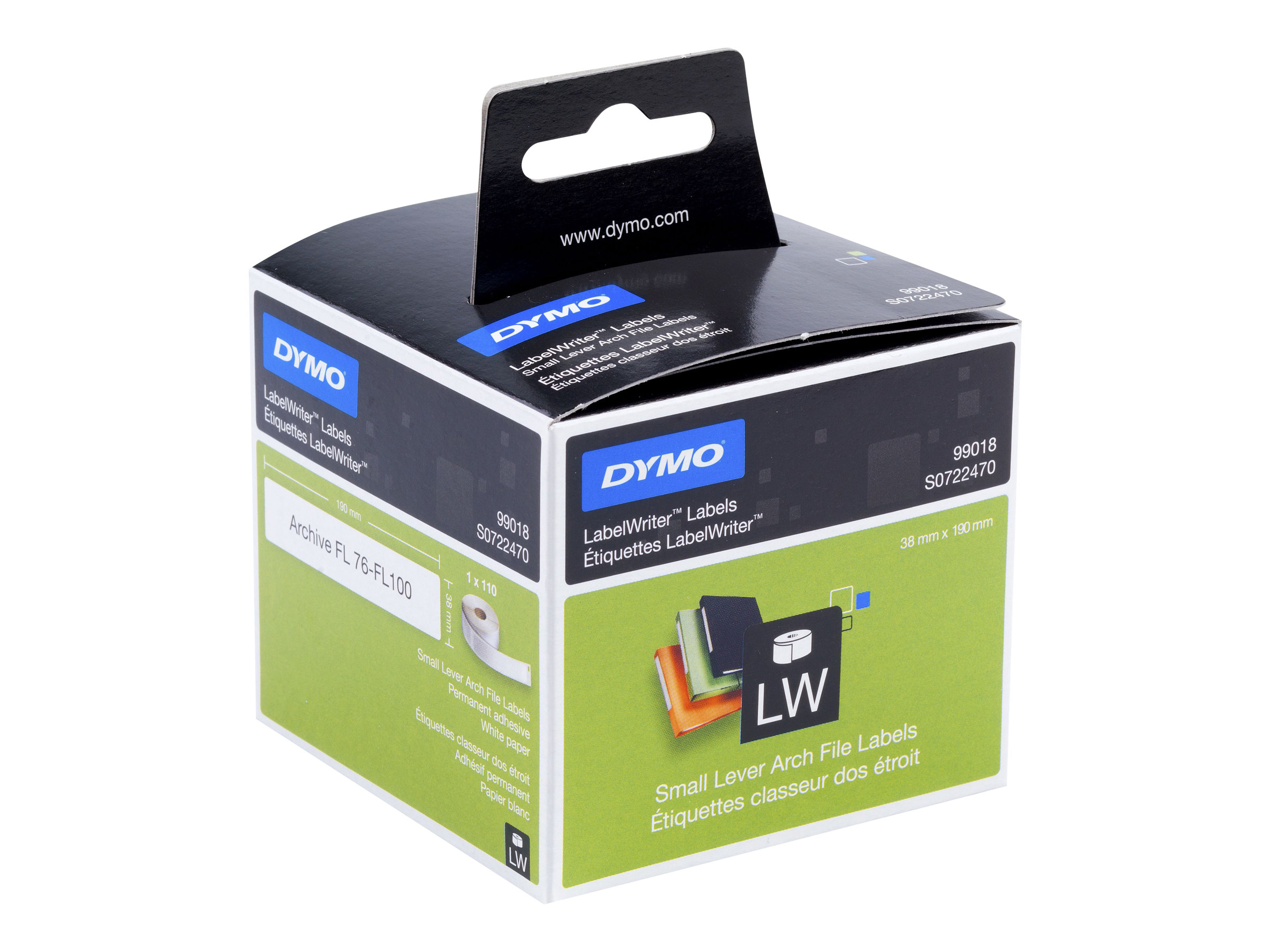DYMO LabelWriter Ordneretiketten 190 x 38 mm Weiß