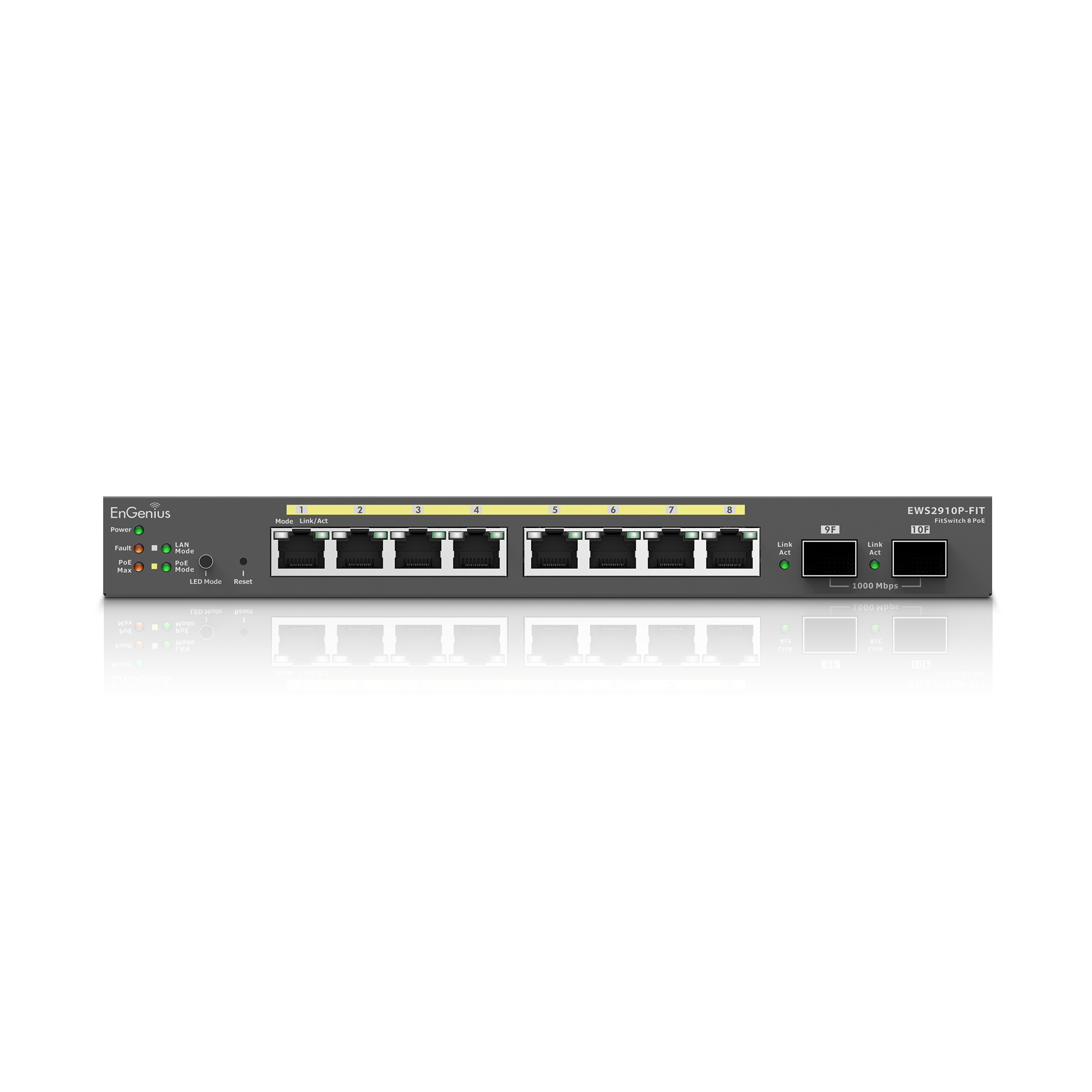 EnGenius EWS2910P-FIT Managed L2+ Gigabit PoE Switch 8-Port Schwarz