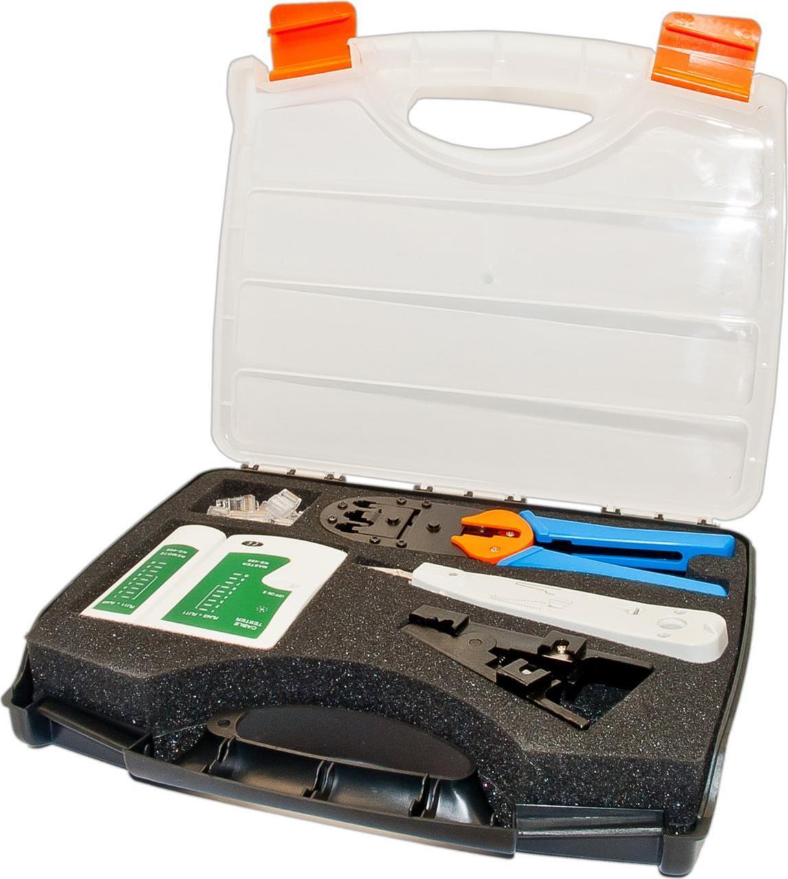 Wirewin Werkzeugkoffer mit 1x Crimpzange, LSA Anlegewerkzeug, Tester Werkzeuge (TOOL KIT 1)