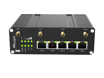 Milesight IoT UR35-L04EU-W Ind. Cellular Router Wi-Fi 4 Schwarz