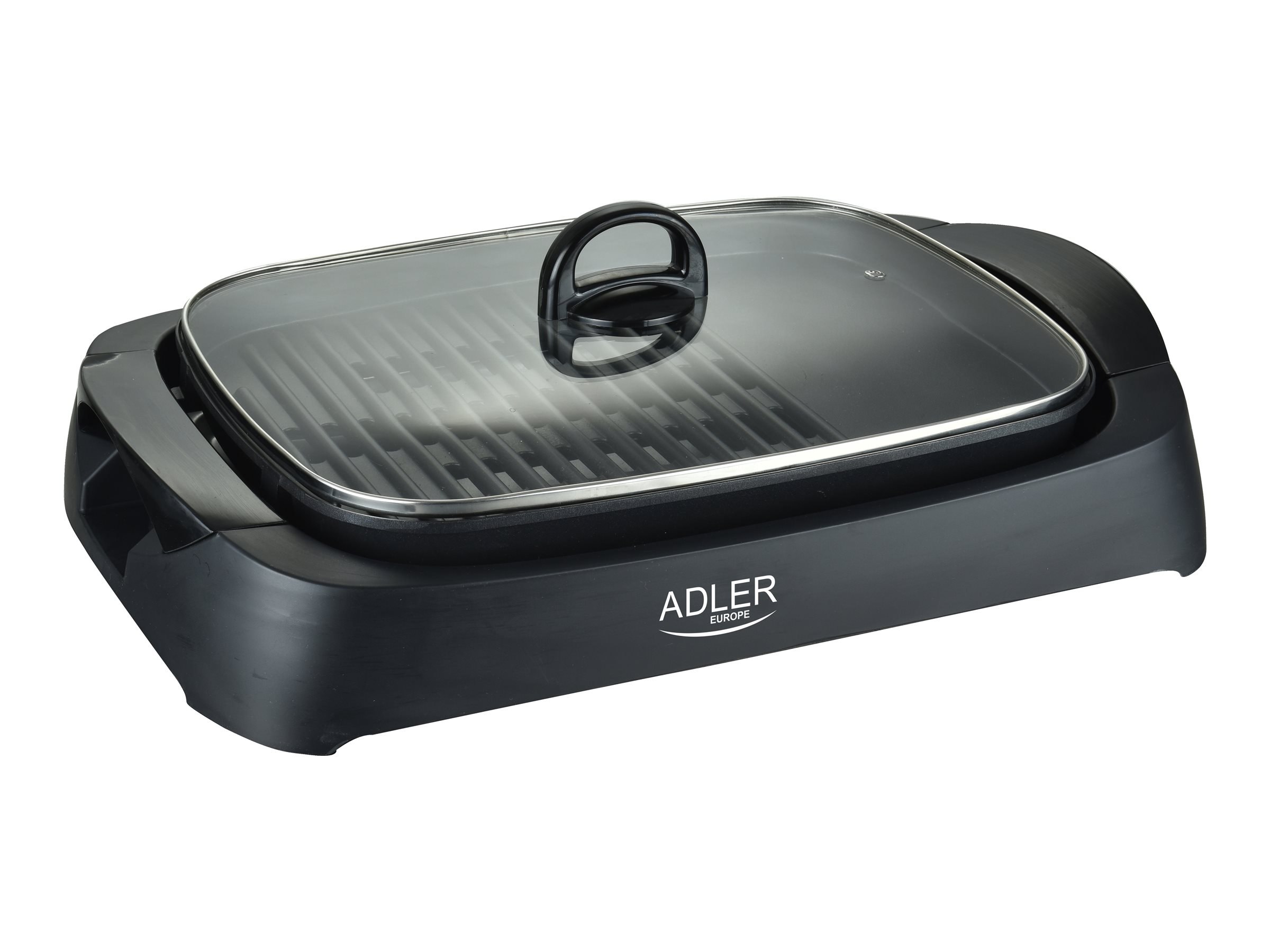 Adler AD 6610 Elektro-Tischgrill 3000 W stufenlose Temperaturregelung mit Deckel Schwarz