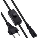 InLine Euro Netzkabel mit Schalter CEE7/16 zu IEC-C7 schwarz (16150)