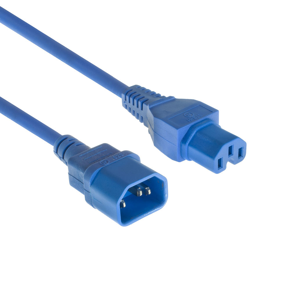 ACT AK5305 Stromkabel C14 - C15 1.2 m Blau