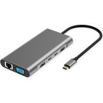 VALUE USB C Dockingstation 10-in-1, 4K60 2xHDMI,1xDP/VGA/GbE,USBC(2x, PD),2xUSBA (12.99.1147)