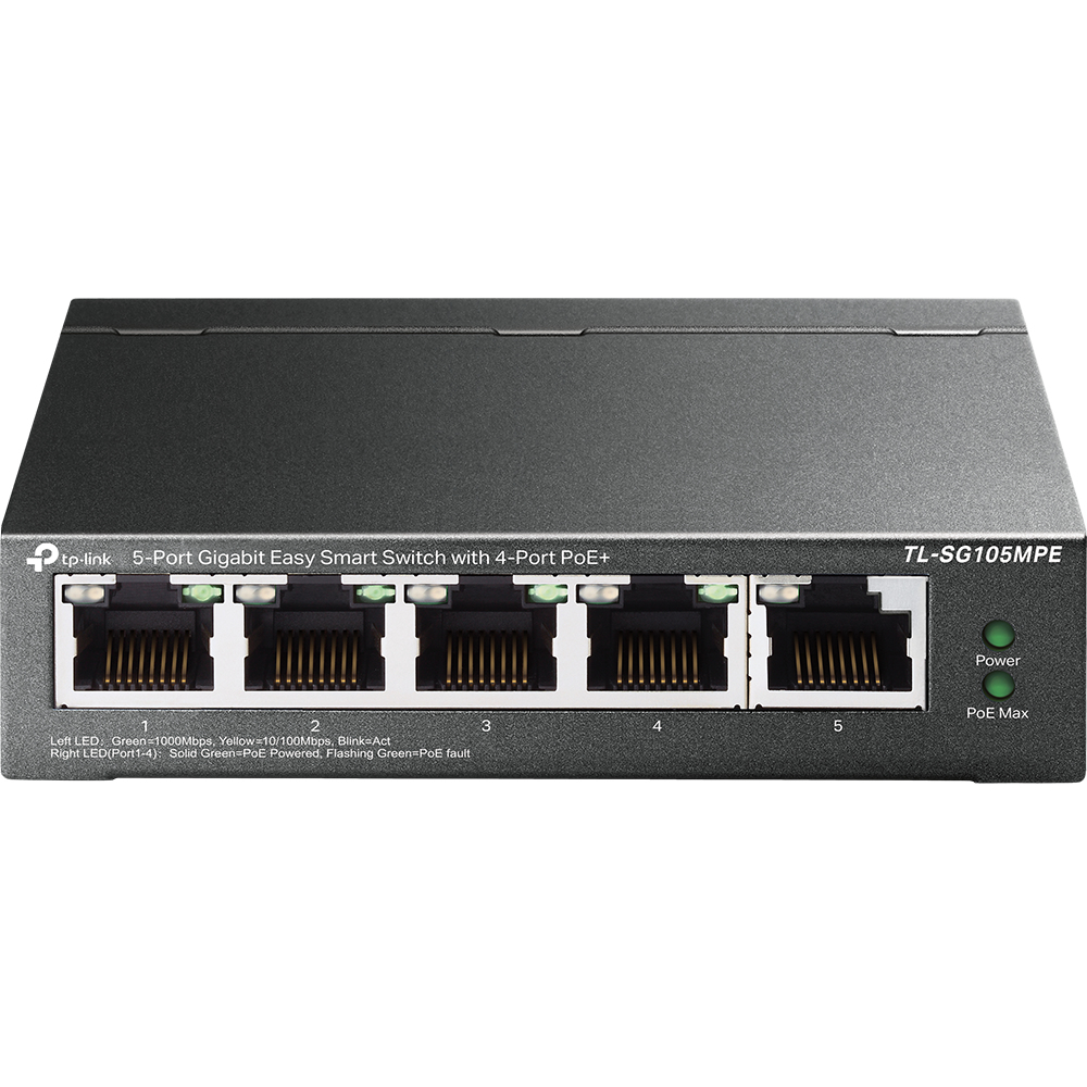 TP-Link TL-SG105MPE 5-Port Gigabit Easy Smart Switch PoE+ Grau