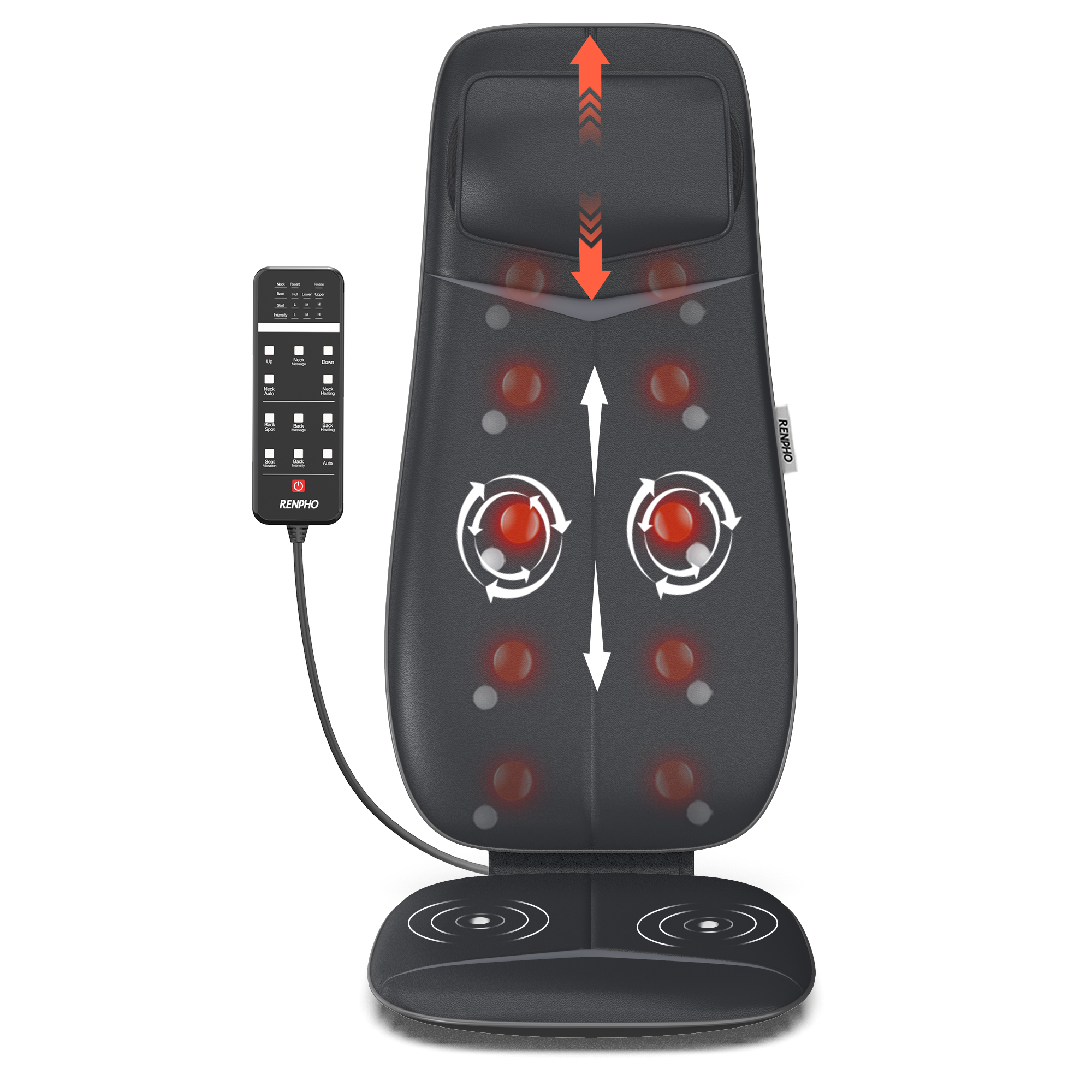 Renpho PEU-RF-BM076-BK Nacken und Rücken Massageauflage Schwarz