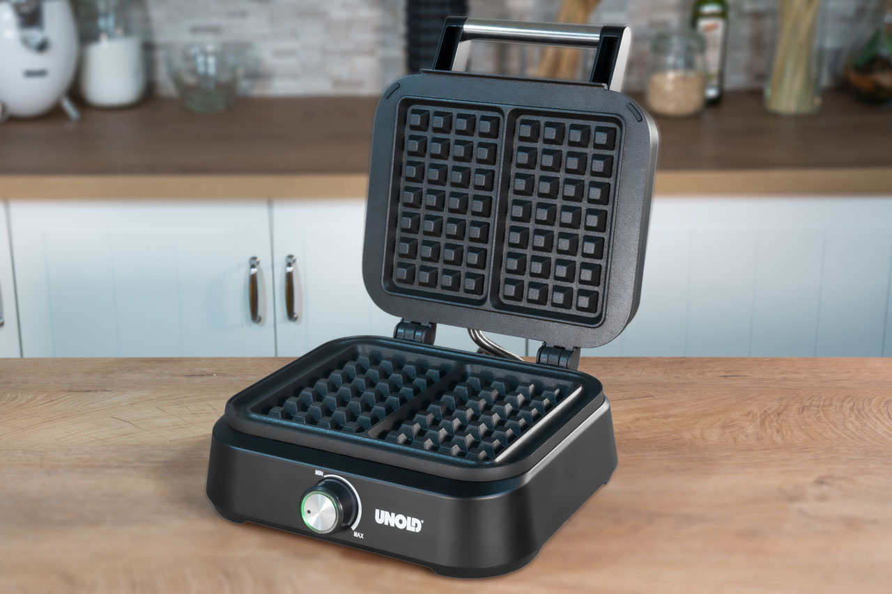 Unold Brüssel 48275 Doppel-Waffeleisen für belgische Waffeln 1500 W Schwarz
