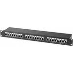 Patchfeld, Cat 6, 24 Port, STP, 1 HE, 48,30cm (19"), schwarz Cat 6 Patchfeld mit 24 Ports (257310)