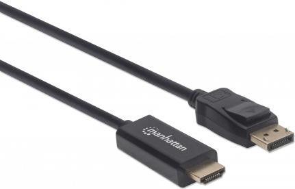 Manhattan DisplayPort to HDMI Cable, 1080p, 1m, Male to Male, 1080p@60Hz (1920x1080p), Black (152662)