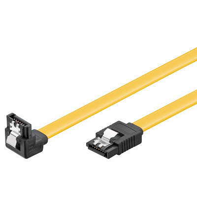 Goobay SATA-Kabel 0,2 m SATA III L-Type 90° Schwarz, Gelb