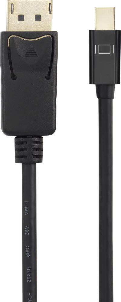 Renkforce Mini-DisplayPort / DisplayPort Anschlusskabel 2.00 m vergoldete Steckkontakte Schwarz [1x Mini-DisplayPort Stecker - 1x DisplayPort Stecker] (RF-4538176)