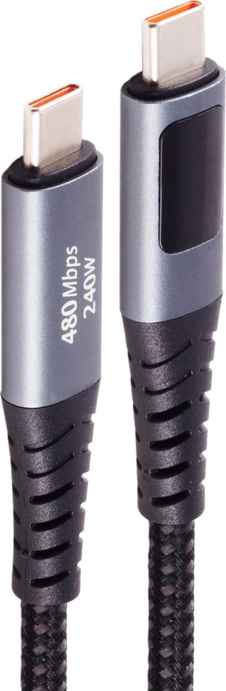 shiverpeaks USB-C Ladekabel 2.0 240W PD A/V/W Display 1,0m (BS14-59025)